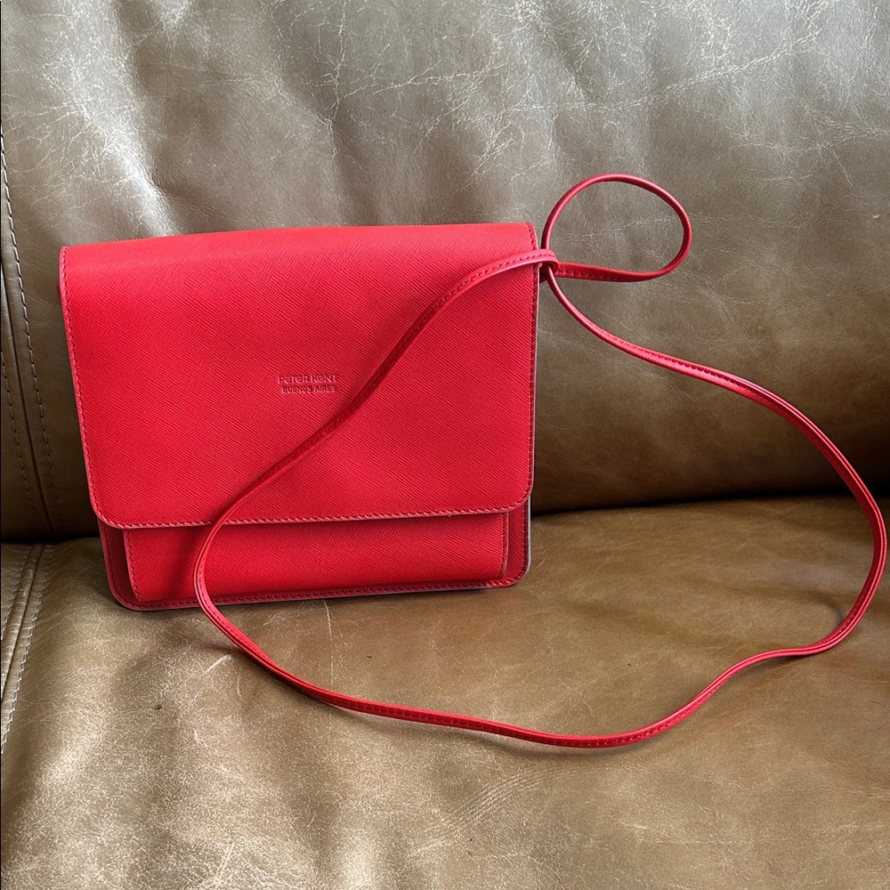 Vibrant Red and Grey Crossbody Bag
